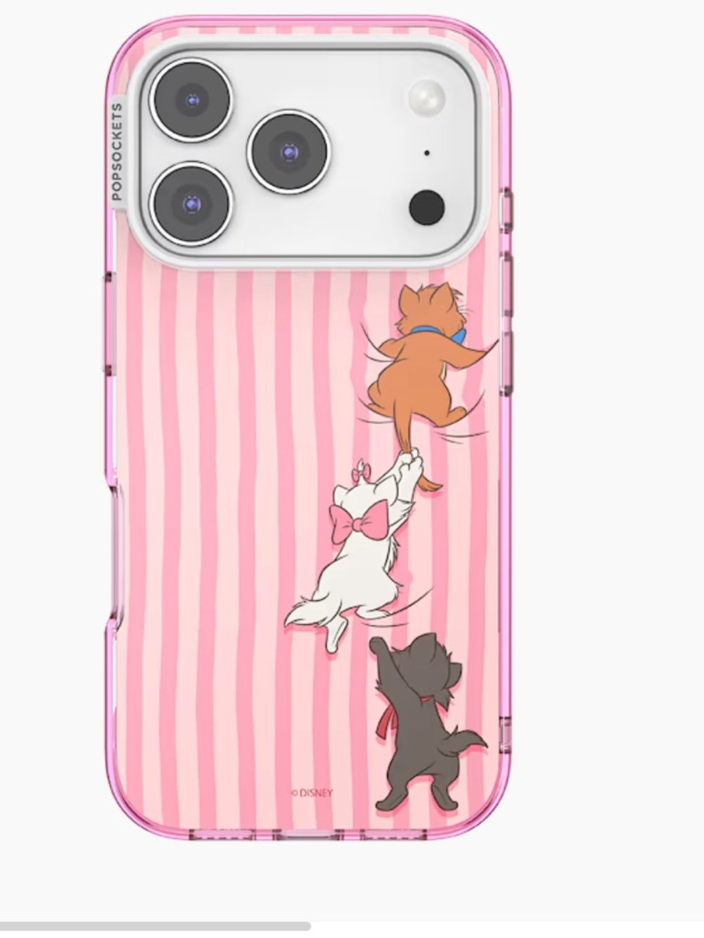 Disney Pink Striped Aristocats Clear Phone Case
